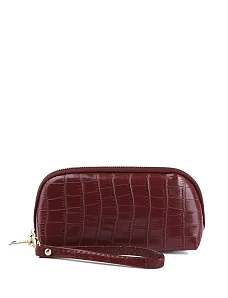 Косметичка из экокожи бордовые - фото  - Miraton