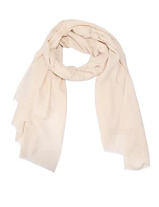 Шарф тканевый молочный - фото  - Miraton