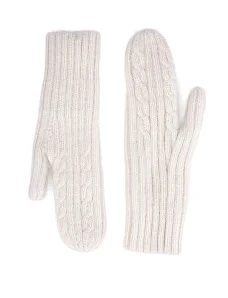 Перчатки из ангоры молочные - фото  - Miraton