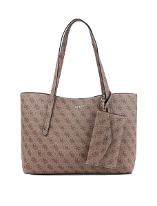 Жіноча сумка 2 в 1 Guess з екошкіри бежева - фото  - Miraton