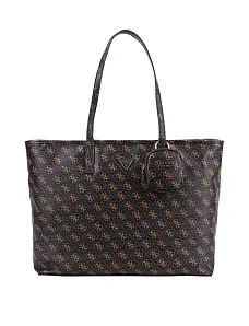 Жіноча сумка 2 в 1 Guess з екошкіри коричнева - фото  - Miraton