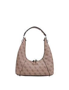 Жіноча сумка хобо Guess з екошкіри бежева - фото  - Miraton