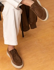 Чоловічі туфлі Miguel Miratez замшеві коричневі - фото  - Miraton