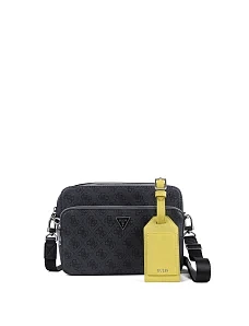 Чоловіча сумка крос-боді Guess з екошкіри чорна - фото  - Miraton