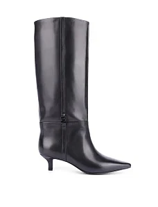 Жіночі чоботи шкіряні чорні - фото  - Miraton
