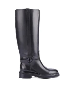 Женские сапоги кожаные черные - фото  - Miraton