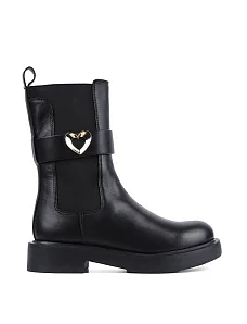Жіночі черевики Love Moschino шкіряні чорні - фото  - Miraton