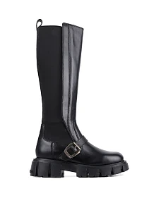 Жіночі чоботи Love Moschino шкіряні чорні - фото  - Miraton