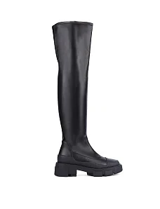 Женские ботфорты MIRATON кожаные черные - фото  - Miraton