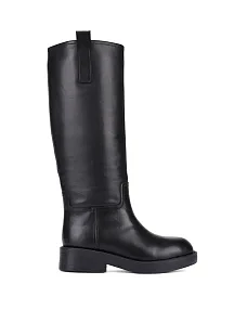 Женские сапоги кожаные черные - фото  - Miraton