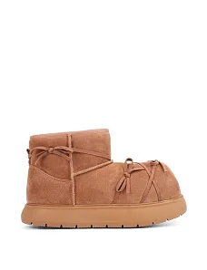 Женские угги велюровые бежевые - фото  - Miraton