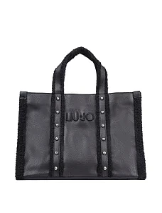 Жіноча сумка тоут LIU JO з екошкіри чорна - фото  - Miraton
