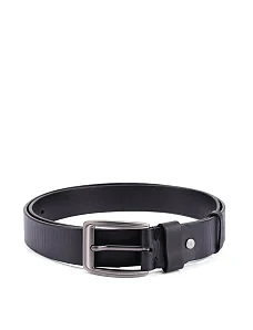 Ремінь шкіряний чорний - фото  - Miraton