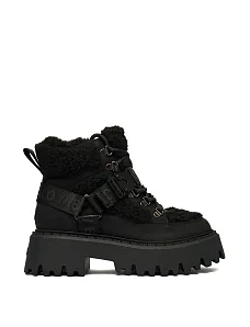 Жіночі черевики з екошкіри чорні - фото  - Miraton