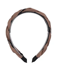 Обруч коричневий плетений з камінням - фото  - Miraton