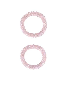 Набір з 2-х резинок для волосся рожеві намистини - фото  - Miraton
