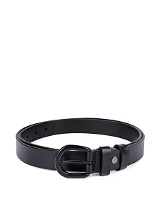 Ремень кожаный черный - фото  - Miraton