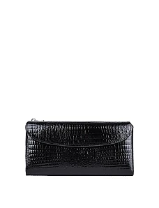 Кошелек на магните кожаный черный - фото  - Miraton