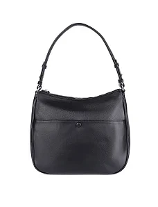 Жіноча сумка хобо MIRATON шкіряна чорна - фото  - Miraton