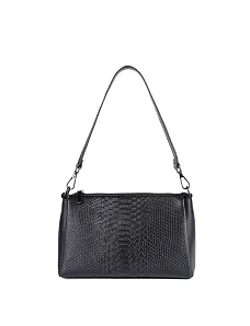 Жіноча сумка через плече MIRATON шкіряна чорна - фото  - Miraton