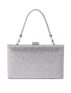 Жіноча сумка з камінням срібного кольору - фото  - Miraton