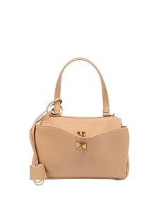 Женская сумка через плечо кожаная бежевая - фото  - Miraton