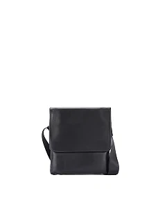 Чоловіча сумка месенджер шкіряна чорна - фото  - Miraton