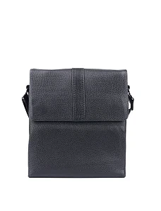Мужская сумка мессенджер кожаная черная - фото  - Miraton