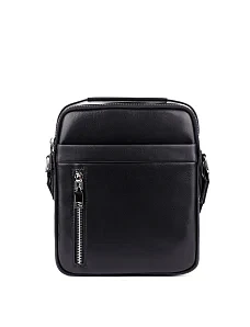 Чоловіча сумка месенджер шкіряна чорна - фото  - Miraton