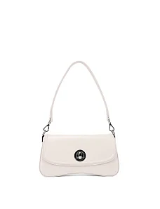 Женская сумка через плечо кожаная молочного цвета - фото  - Miraton