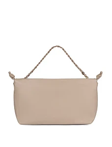 Женская сумка через плечо кожаная бежевая - фото  - Miraton
