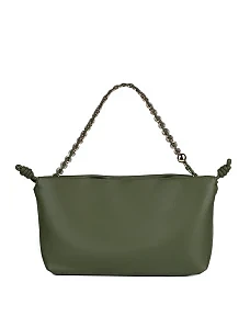 Женская сумка через плечо кожаная зеленая - фото  - Miraton