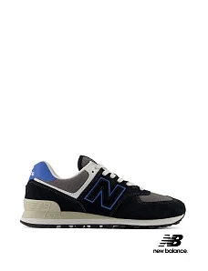Чоловічі кросівки New Balance 574 замшеві чорні - фото  - Miraton