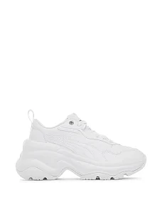 Женские кроссовки PUMA Cilia Wedge из экокожи белые - фото  - Miraton