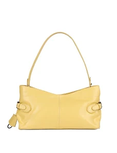 Женская сумка через плечо кожаная желтая - фото  - Miraton