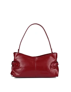 Женская сумка через плечо кожаная бордовая - фото  - Miraton