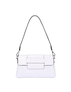 Женская сумка через плечо кожаная белая - фото  - Miraton