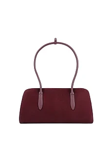 Жіноча сумка через плече замшева бордова - фото  - Miraton