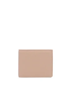 Кошелек на магните кожаный бежевый - фото  - Miraton