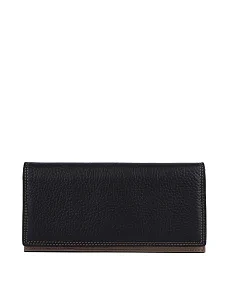 Гаманець на магніті шкіряний чорний - фото  - Miraton