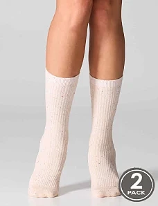 Носки женские хлопковые молочно-персиковые 2 шт. - фото  - Miraton