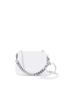 Женская сумка кросс-боди кожаная белая - фото  - Miraton