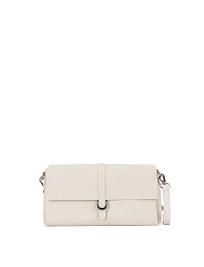 Женская сумка через плечо кожаная молочного цвета - фото  - Miraton