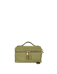 Жіноча сумка крос-боді з нубуку зелена - фото  - Miraton