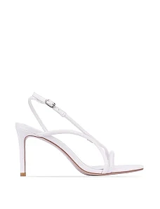 Жіночі босоніжки шкіряні білі - фото  - Miraton