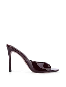 Жіночі лакові сабо бордові - фото  - Miraton