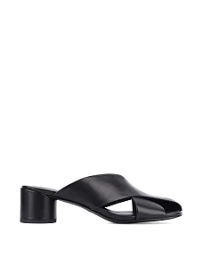 Женские сабо кожаные черные - фото  - Miraton