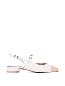 Жіночі балетки шкіряні білі - фото  - Miraton