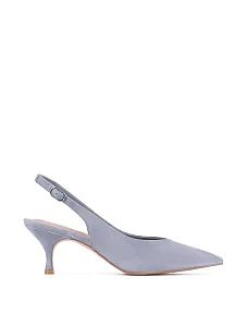 Женские туфли велюровые голубые - фото  - Miraton