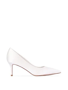 Женские туфли сатиновые белые - фото  - Miraton